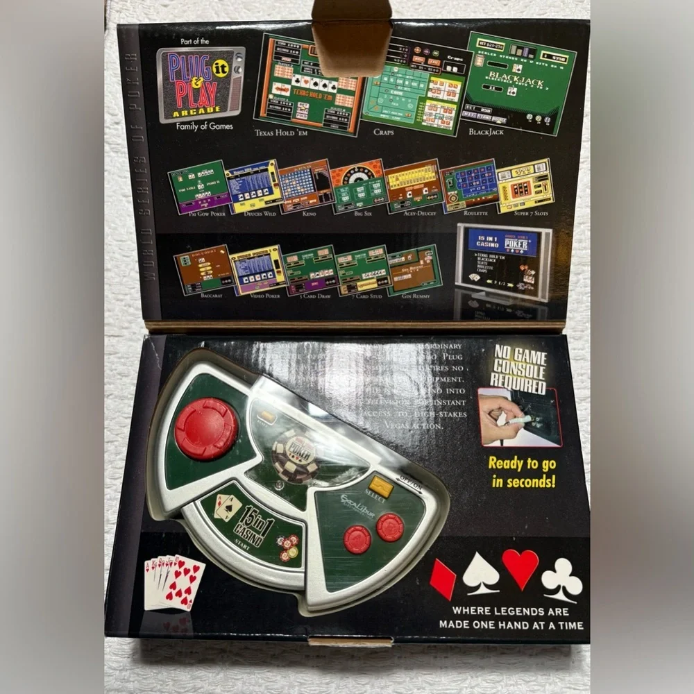 NIB World Series of Poker Plug & Play 15-in-1 Casino Video Game